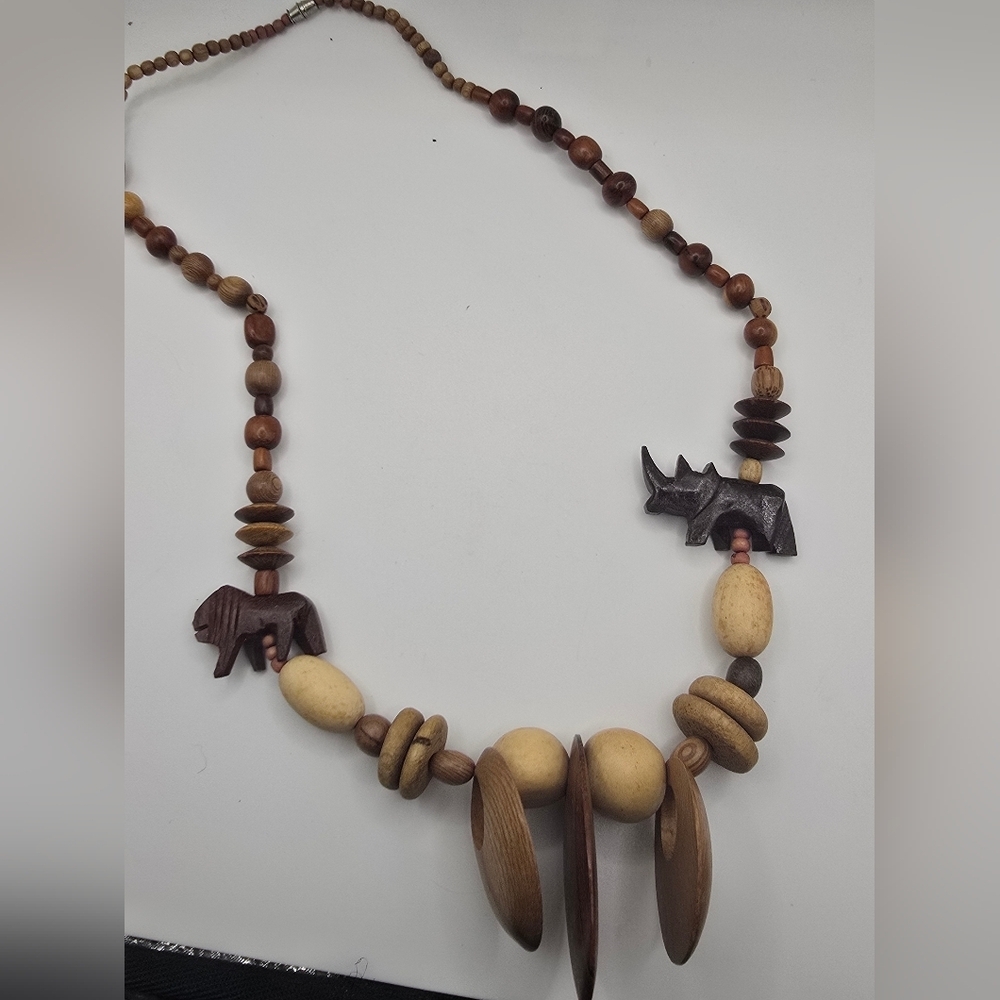 Wooden Beaded Animal Necklace